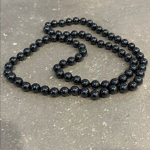 ONYX Black Pearls Hematite or magnetic heavy necklace